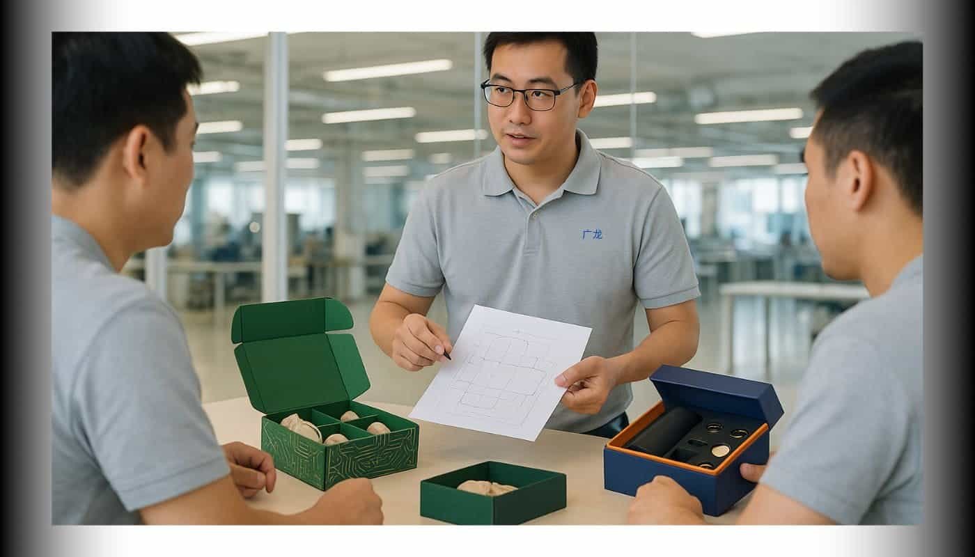 Klong Packaging engineering team and factory specialists collaborating on packaging solutions and quality control to support global clients