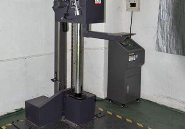 Drop Tester validating product packaging protection through drop and impact tests