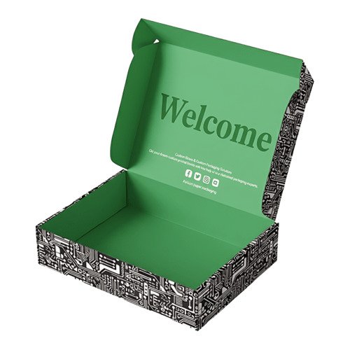 Corrugated boxes – sturdy and cost-effective packaging for shipping and storage.