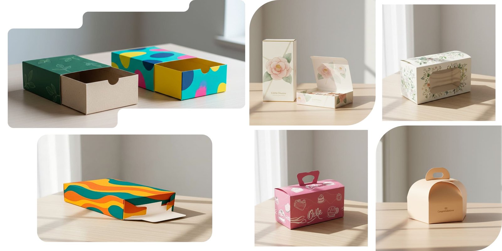 Industry applications of folding cartons including cosmetics, pharmaceuticals, food packaging, and retail solutions.