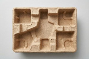 Natural kraft dry-pressed molded pulp tray with rough fibers and irregular custom structure